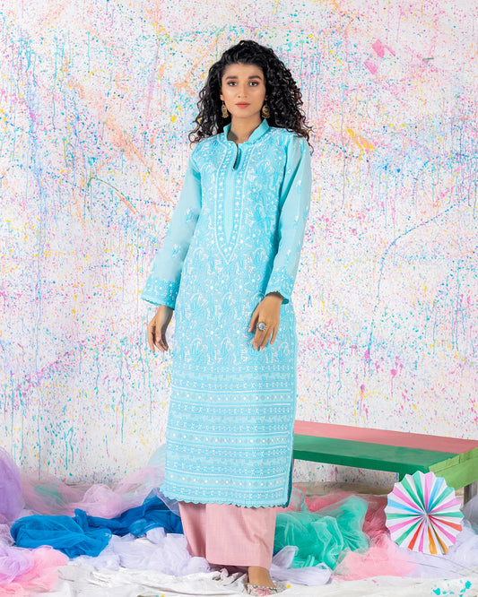 Sky Blue Chikankari Kurta