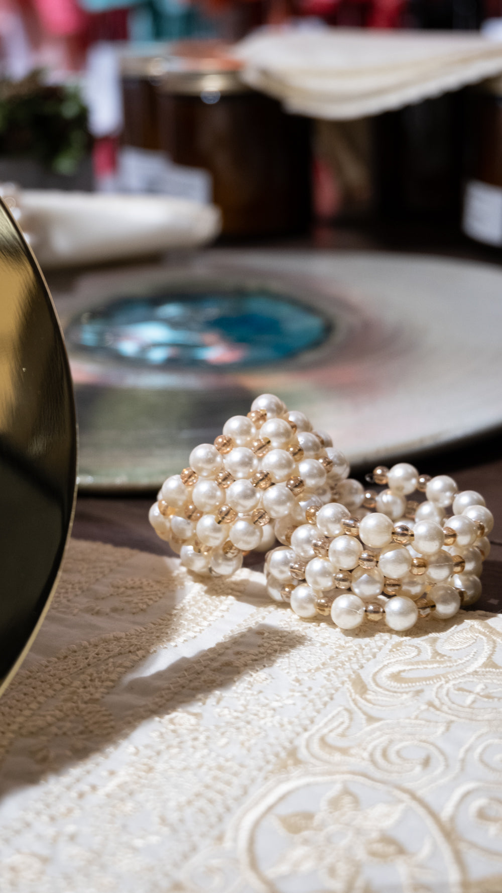 Pearl & Gold Napkin Rings (Set)