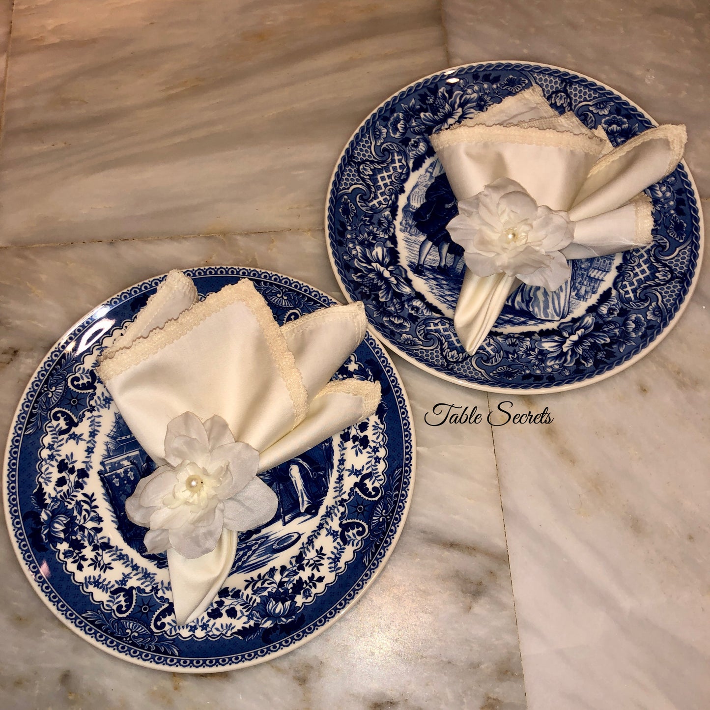 Cream Cotton Satin Tea Napkin (Set)